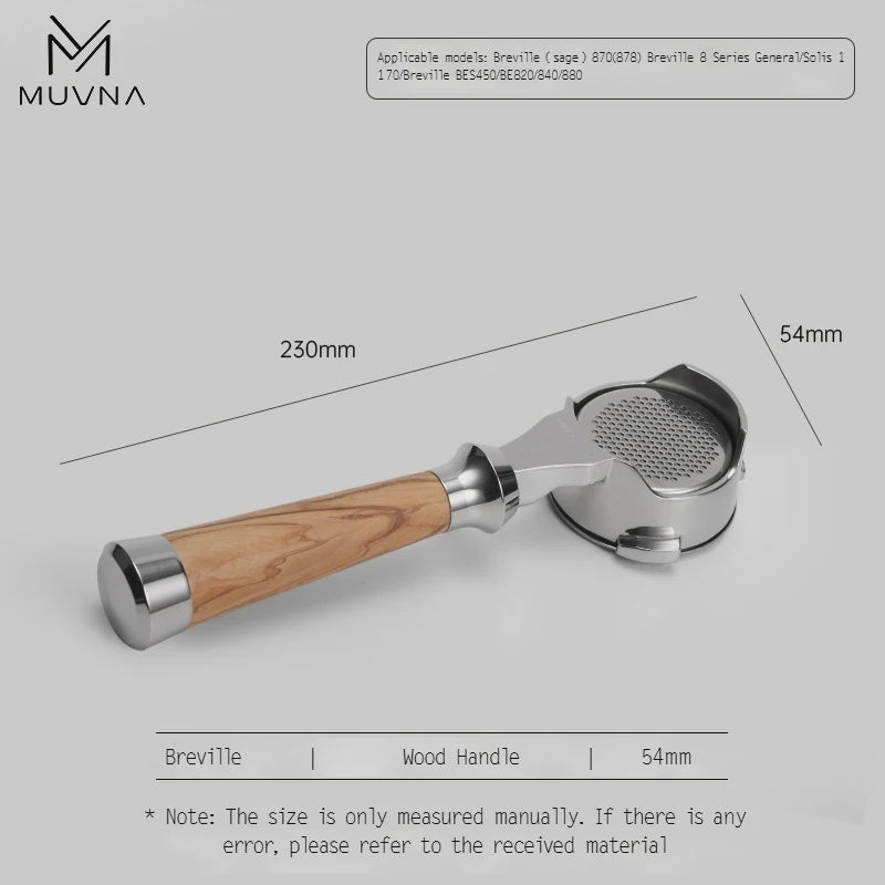 MUVNA Lucifer Portafilter 54mm for Breville - Wood | حامل البورتافلتر