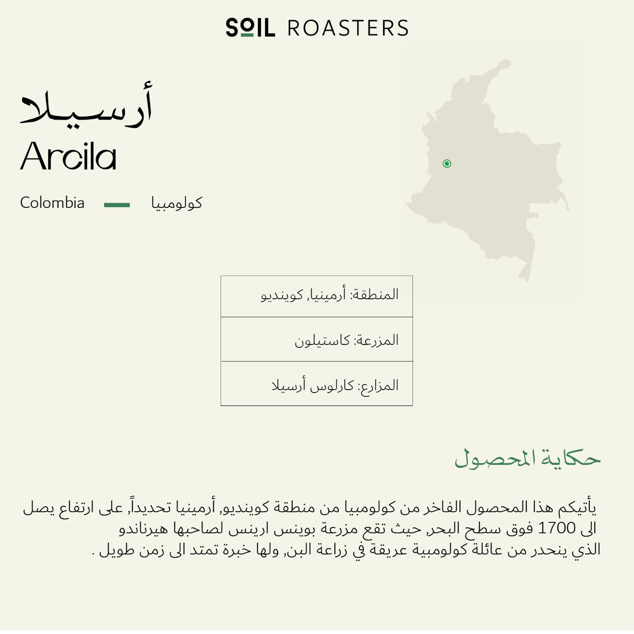 Soil “Premium Edition” Colombia ARCILA, Honey Anaerobic - 250g