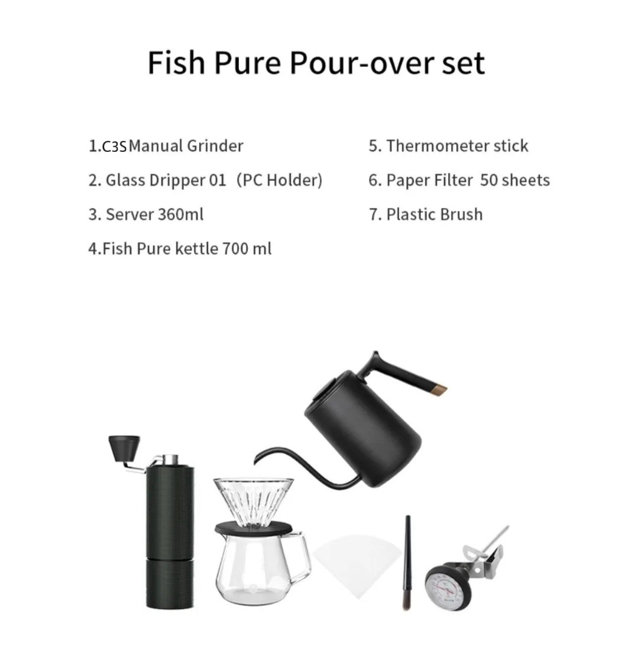 TimeMore C3S Pour Over Set - Black مجموعة تحضير القهوة