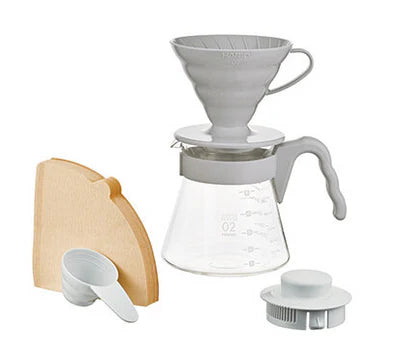 Hario V60 Plastic Dripper Set 02 - Grey قمع تقطير بلاستيك