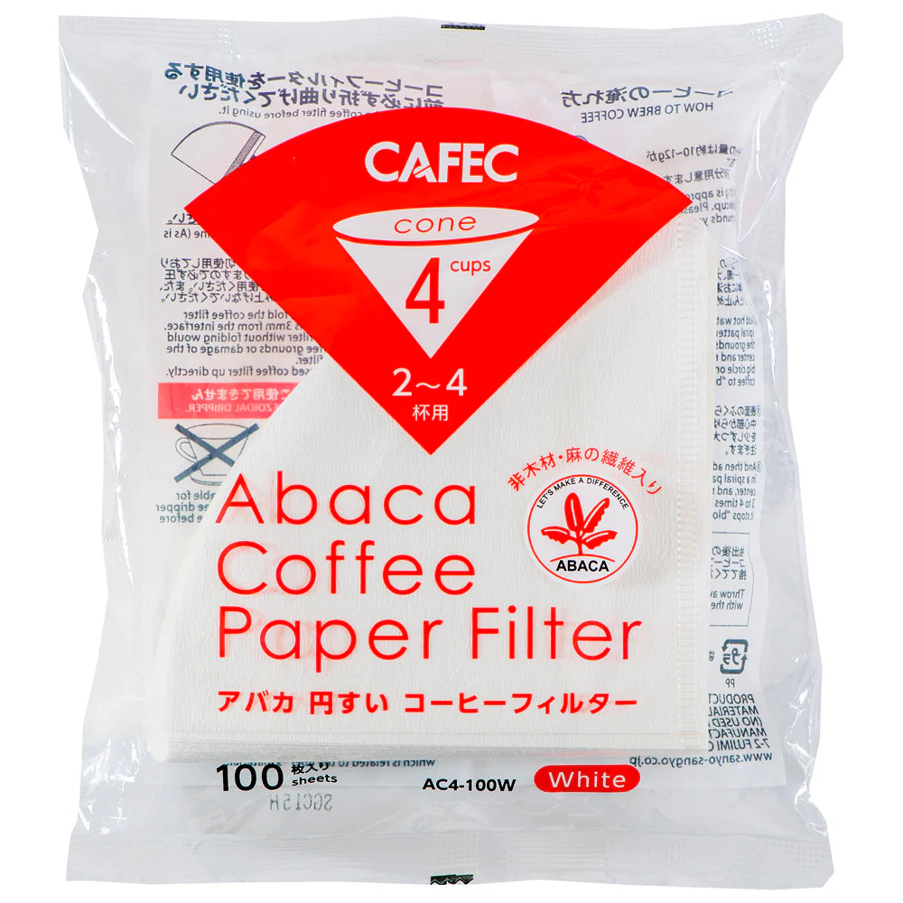 Cafec Abaca Paper Filter 2-4 Cups - 100pcs فلتر ورقي