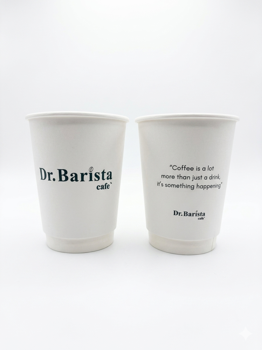 Dr Barista Paper Cups 12 oz (350ml) - 25pcs