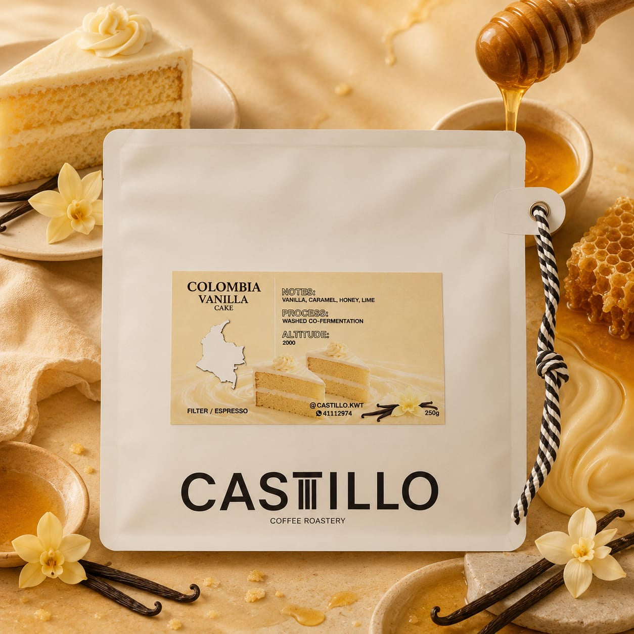 Castillo Colombia Vanilla Cake 250g | بن كولومبيا