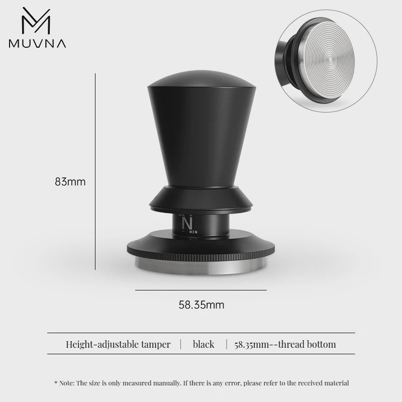 MUVNA Adjustable Tamper Black 58.35mm | مكبس القهوة (تامبر)