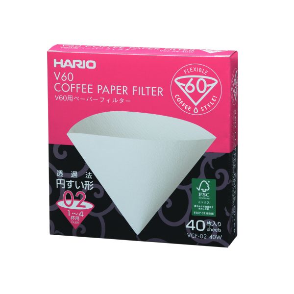 Hario V60 Paper Filters 02 - Pack of 40 فلتر ورقي