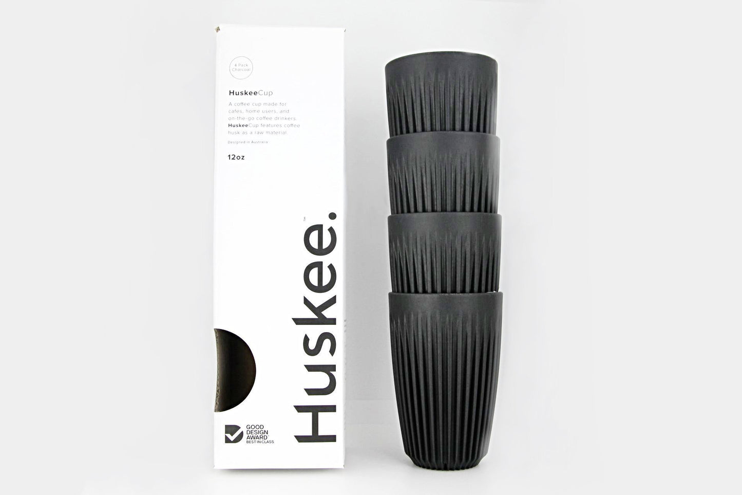 Huskee Cups 4*350ml - Black اكواب