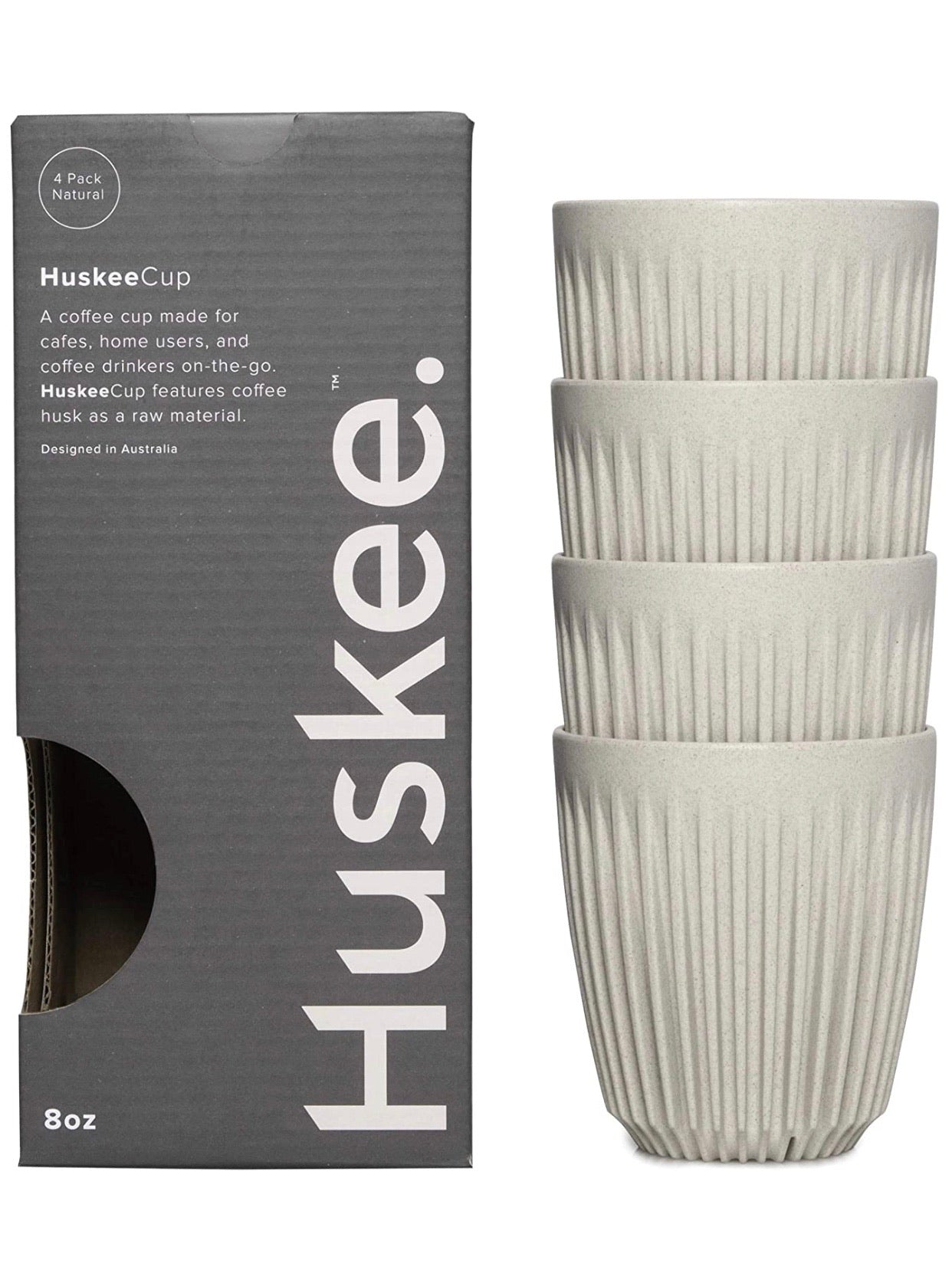 Huskee Cups 4*235ml - White اكواب