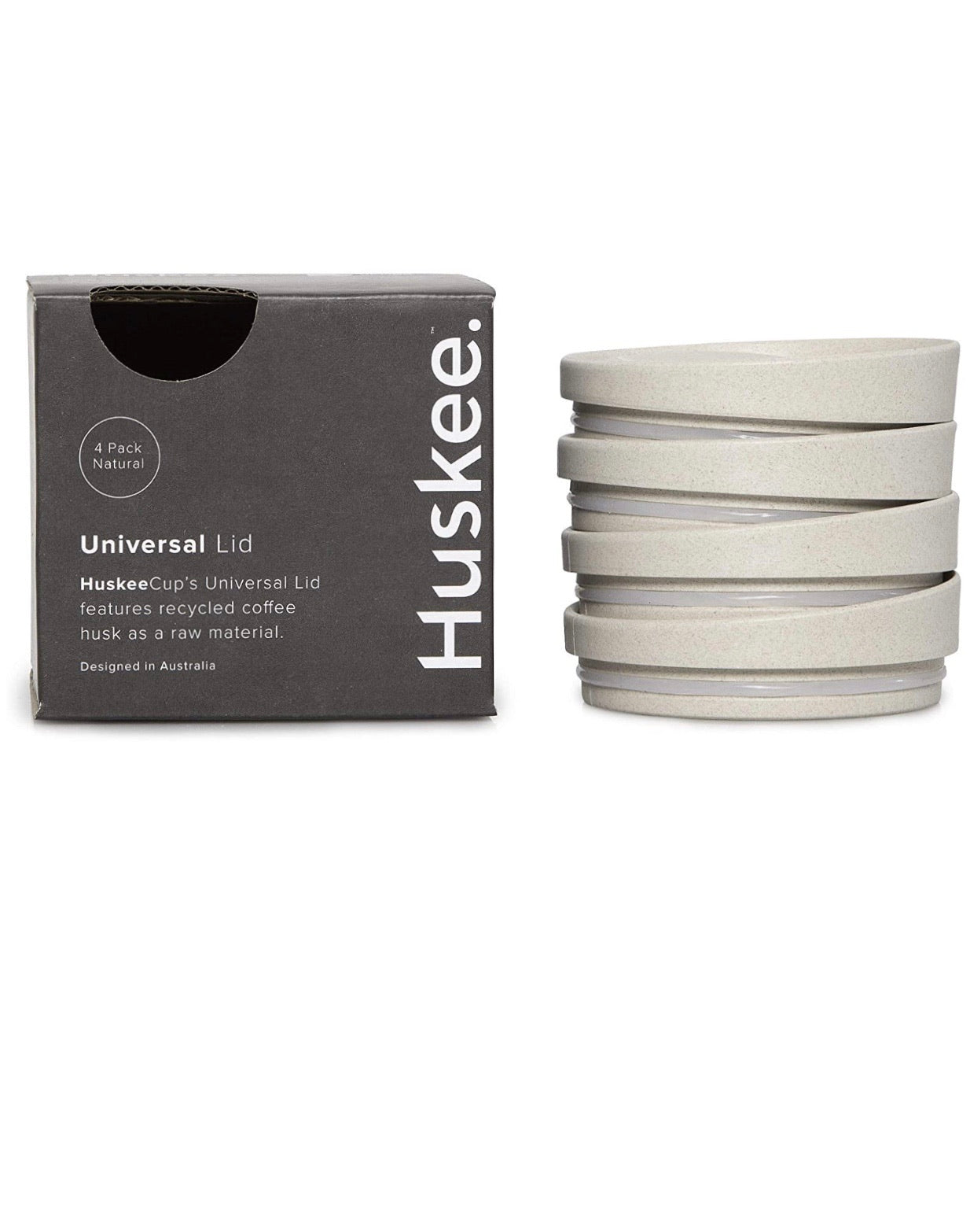 Huskee Universal Lid 4 pcs - White غطاء كوب