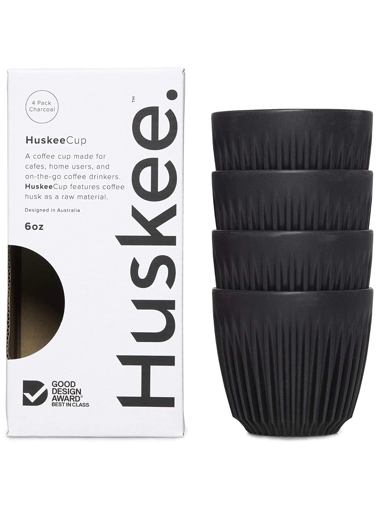 Huskee Cups 4*175ml - Black اكواب