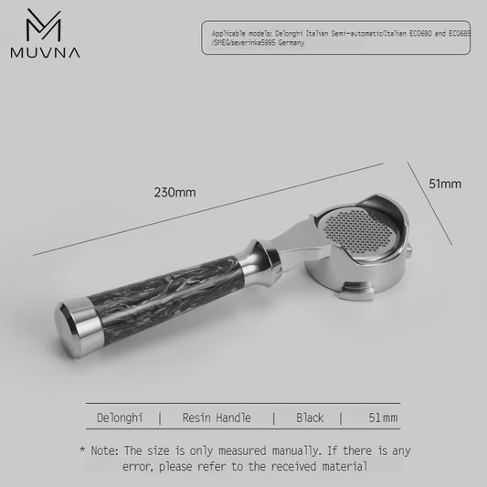 MUVNA Lucifer Portafilter 51mm for Delonghi Dedica - Black | حامل البورتافلتر