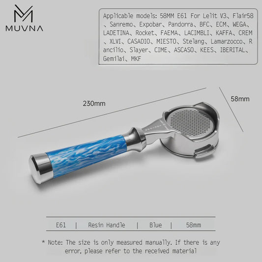 MUVNA Lucifer Portafilter 58mm for E61/La Marzocco - Blue | حامل البورتافلتر