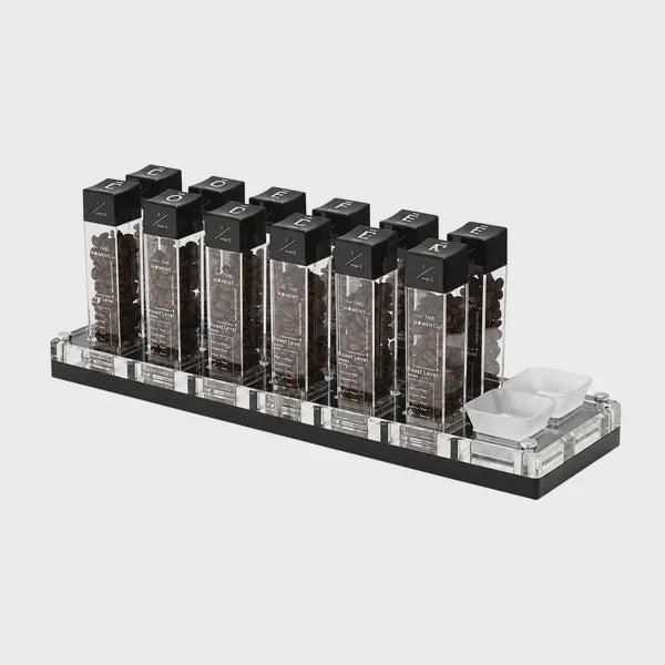 MUVNA Bean Canister 12 Tubes - Acrylic Base | علبة تخزين حبوب القهوة