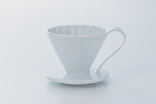 Cafec  Ceramic Flower Dripper 01 Cup White | أداة التقطير