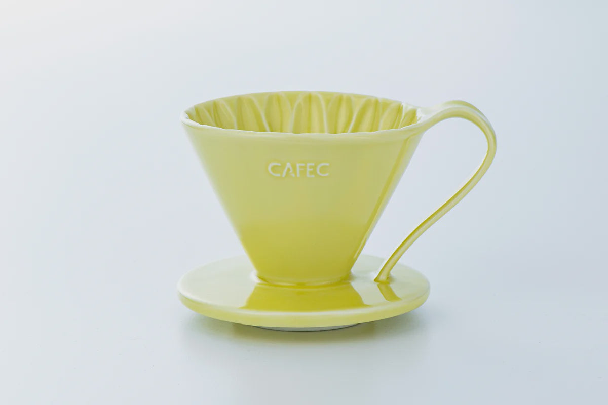 Cafec  Ceramic Flower Dripper 01 Cup Yellow | أداة التقطير