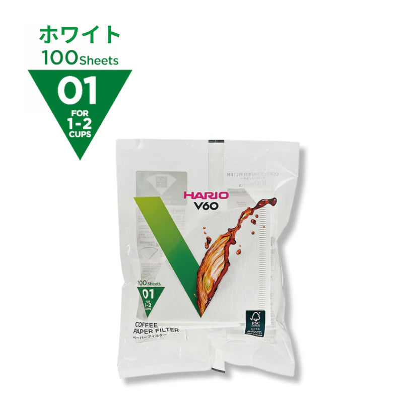 Hario V60 Paper Filters 01 - 100 pcs فلتر ورقي