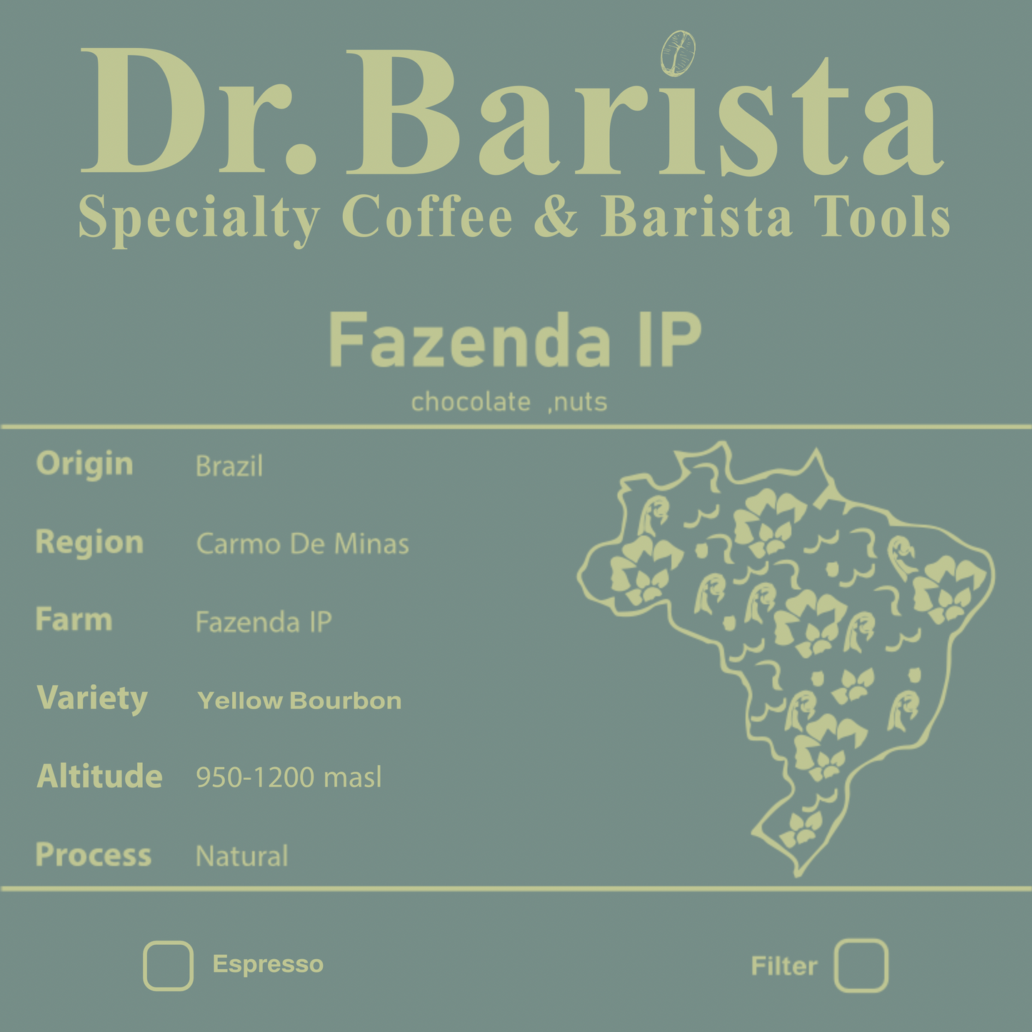 Dr.barista FAZENDA IP Brazil - Espresso 250g بن فازيندا