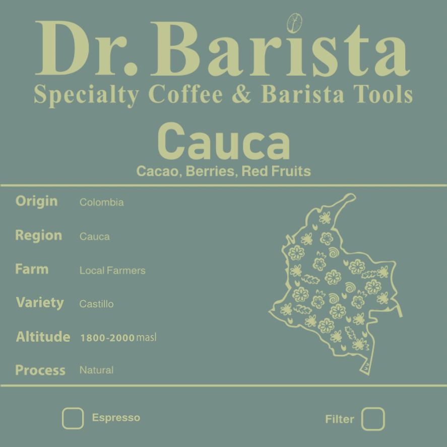 Dr. barista CAUCA  Colombia Filter 250g. بن كاوكا
