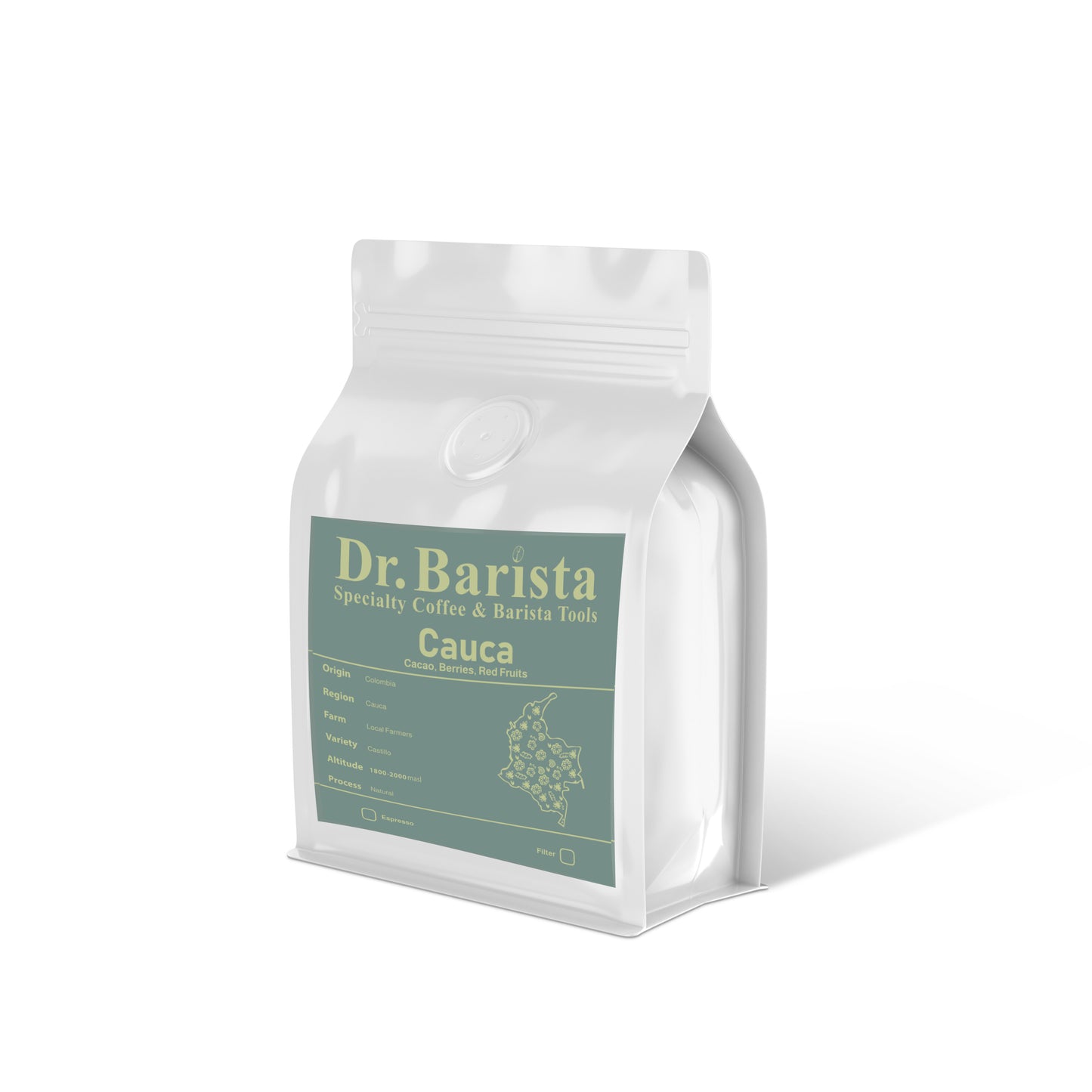 Dr. barista CAUCA  Colombia Filter 250g. بن كاوكا