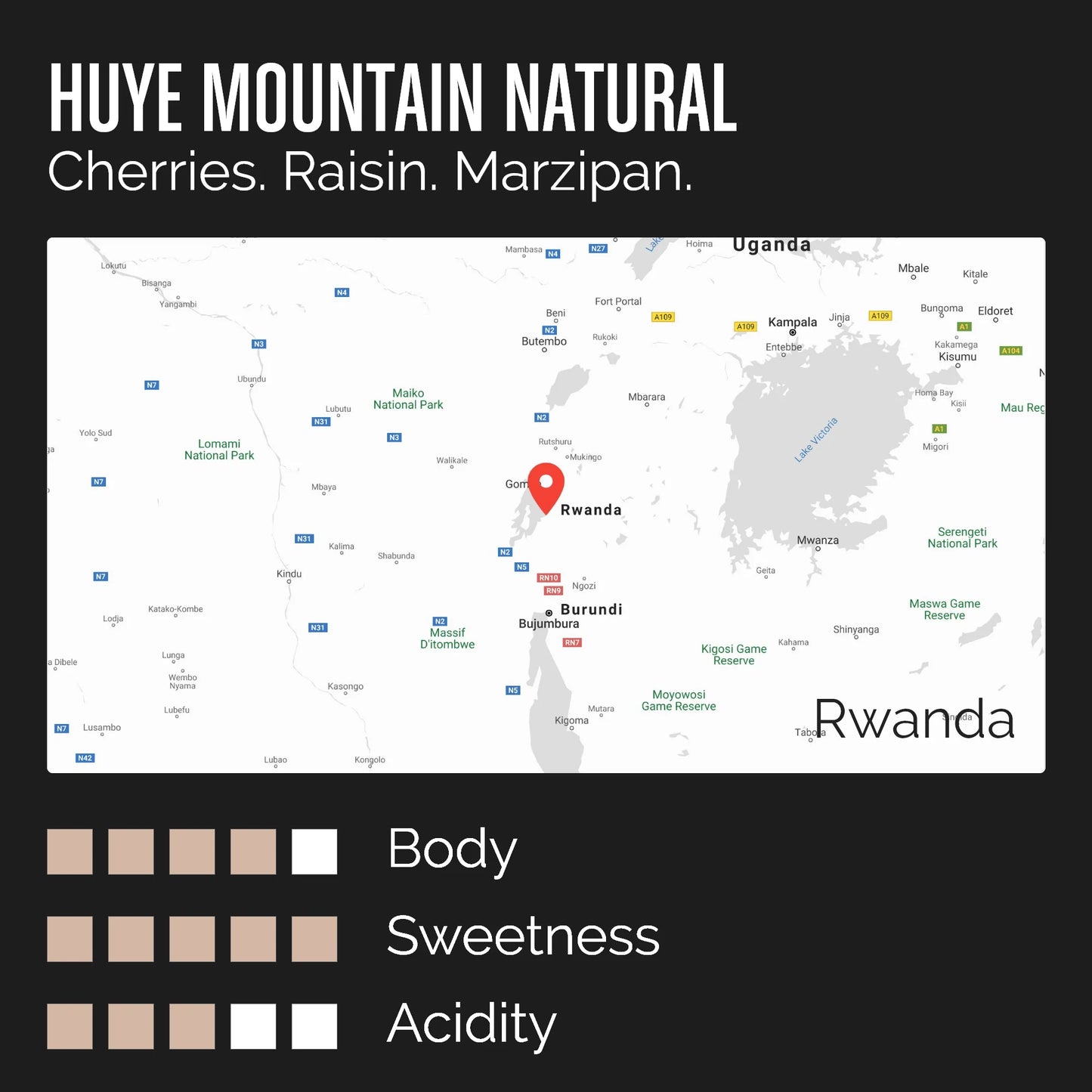 The Barn Rwanda HUYE MOUNTAIN NATURAL - Espresso 250g