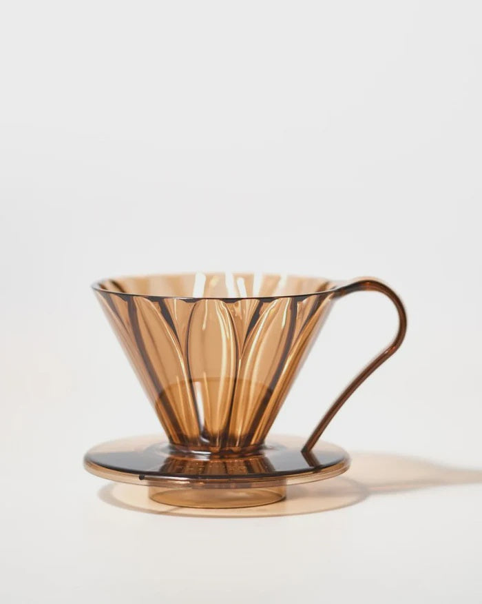 Cafec Tritan Flower Dripper 1 Cup  Clear Brown | أداة التقطير
