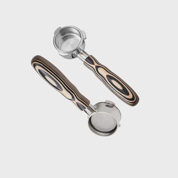 Ikape  Naked Portafilter Wooden Handle Pearl White 58mm for E61/La Marzocco بورتافلتر