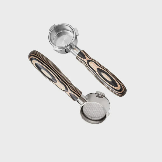 Ikape  Naked Portafilter Wooden Handle Pearl White 58mm for E61/La Marzocco بورتافلتر