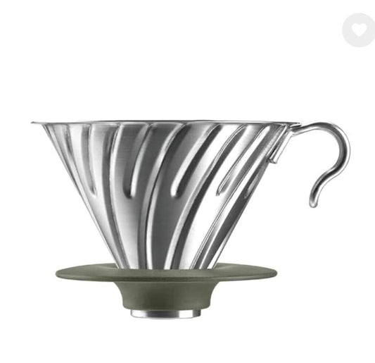 Hario V60 Metal Dripper  Silver - مُقطِّر معدني فضي
