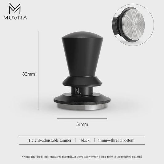 MUVNA Adjustable Tamper Black 51mm | مكبس القهوة (تامبر)