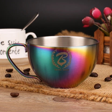 Barista Space Stainless Steel Cup 250ml Sandy Rainbow
