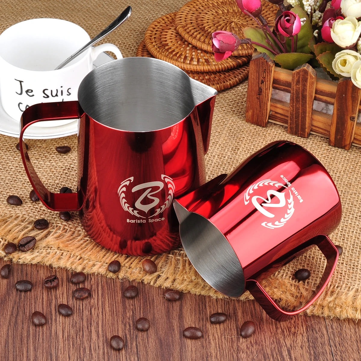 Barista Space Red Pitcher