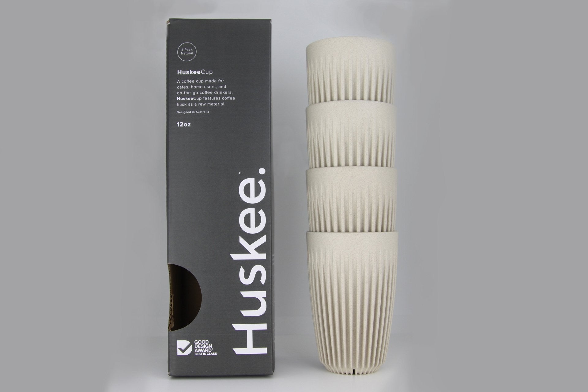 4 x 350ml Huskee Cup - White