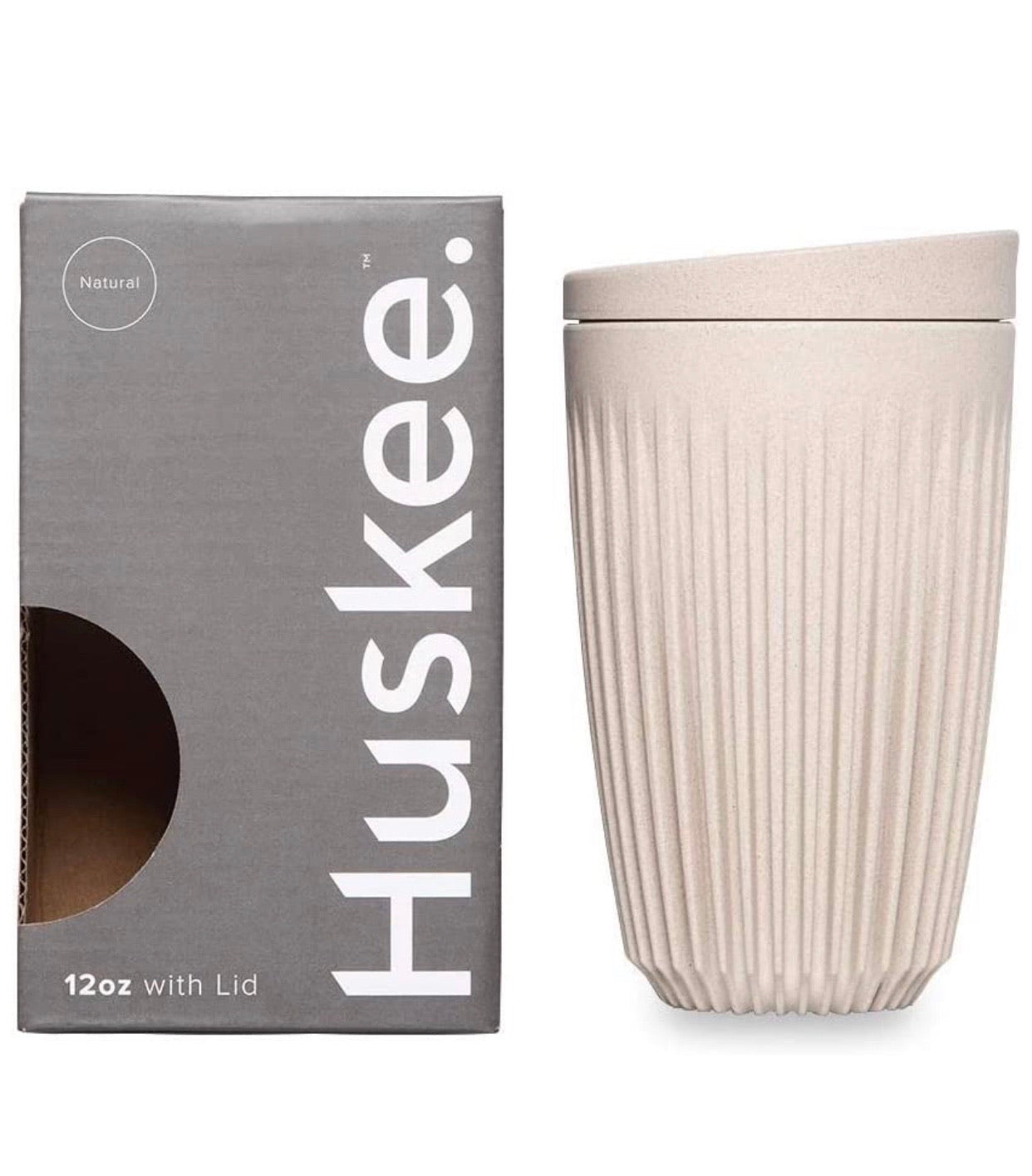 Huskee Cup & Lid - White 350ml
