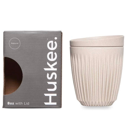 Huskee Cup & Lid - White 235ml
